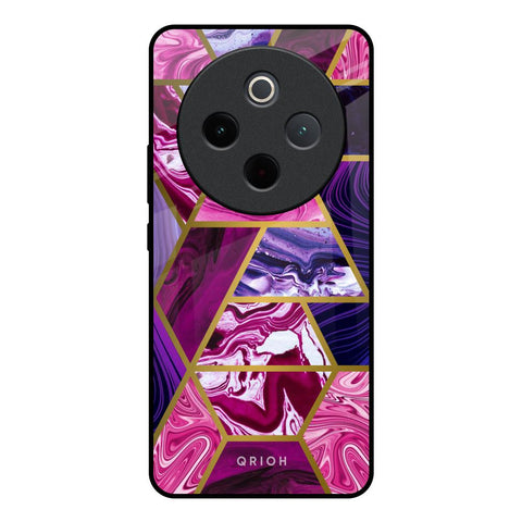 Electroplated Geometric Marble Vivo T4 5G Glass Back Cover Online