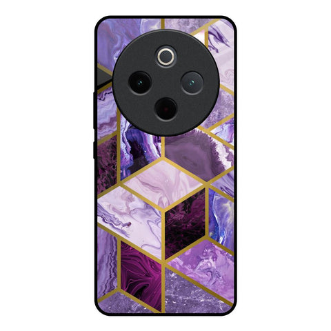 Purple Rhombus Marble Vivo T4 5G Glass Back Cover Online
