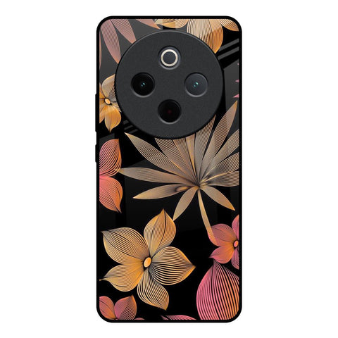 Lines Pattern Flowers Vivo T4 5G Glass Back Cover Online