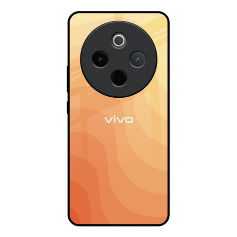 Orange Curve Pattern Vivo T4 5G Glass Back Cover Online