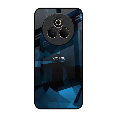 Polygonal Blue Box Realme P3 Pro 5G Glass Back Cover Online