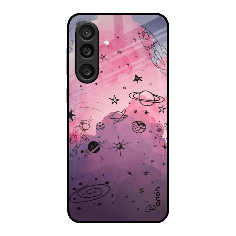 Space Doodles Samsung Galaxy M56 5G Glass Back Cover Online