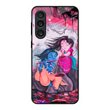 Radha Krishna Art Samsung Galaxy M56 5G Glass Back Cover Online