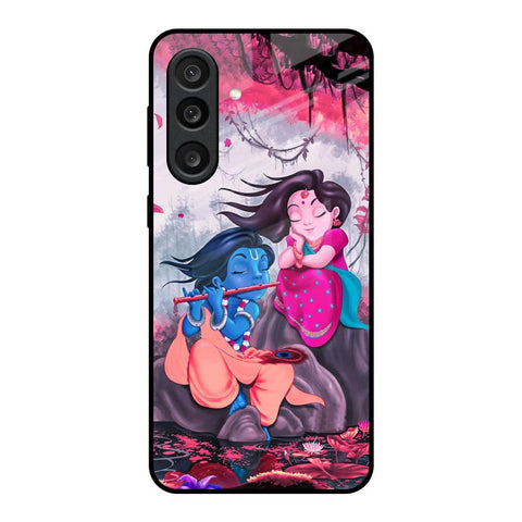 Radha Krishna Art Samsung Galaxy M56 5G Glass Back Cover Online