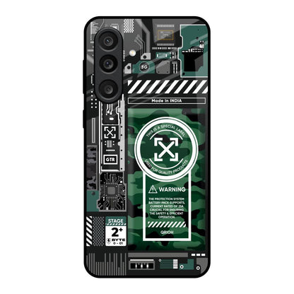 Green Camo Circuit Samsung Galaxy M56 5G Glass Back Cover Online