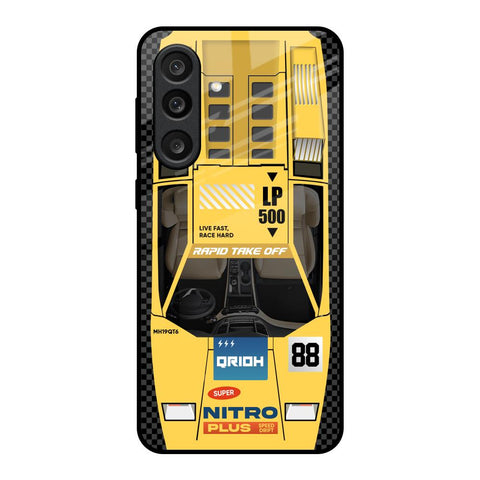 Yellow Racing Car Samsung Galaxy M56 5G Glass Back Cover Online