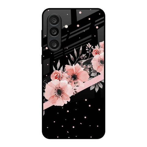 Floral Black Band Samsung Galaxy M56 5G Glass Back Cover Online