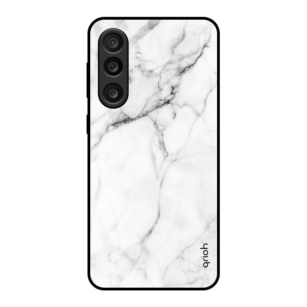 Modern White Marble Samsung Galaxy M56 5G Glass Back Cover Online