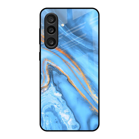 Vibrant Blue Marble Samsung Galaxy M56 5G Glass Back Cover Online