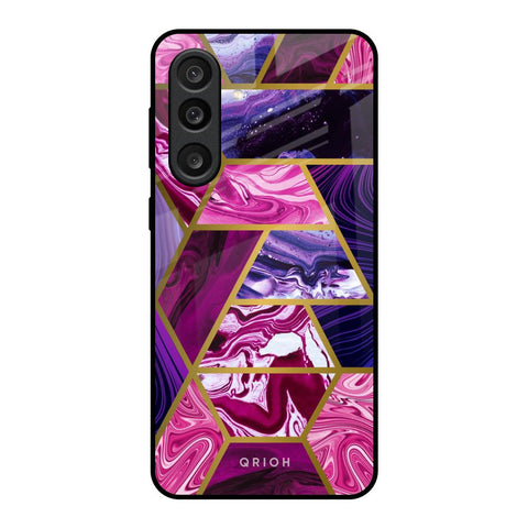 Electroplated Geometric Marble Samsung Galaxy M56 5G Glass Back Cover Online