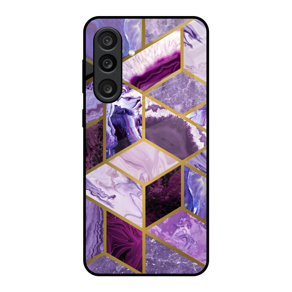 Purple Rhombus Marble Samsung Galaxy M56 5G Glass Back Cover Online