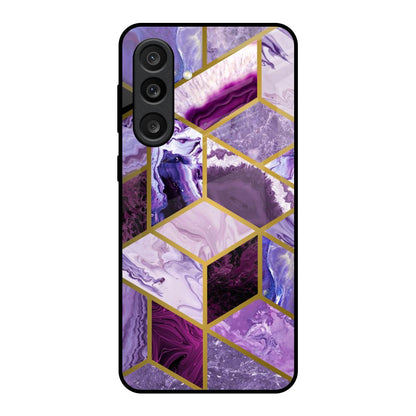 Purple Rhombus Marble Samsung Galaxy M56 5G Glass Back Cover Online