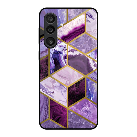 Purple Rhombus Marble Samsung Galaxy M56 5G Glass Back Cover Online