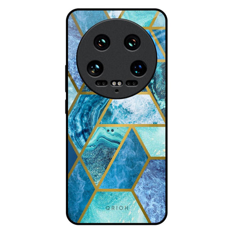 Turquoise Geometrical Marble Mi 14 Ultra 5G Glass Back Cover Online