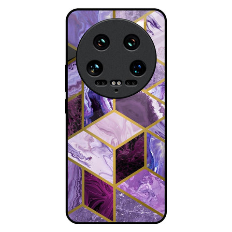 Purple Rhombus Marble Mi 14 Ultra 5G Glass Back Cover Online
