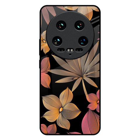 Lines Pattern Flowers Mi 14 Ultra 5G Glass Back Cover Online
