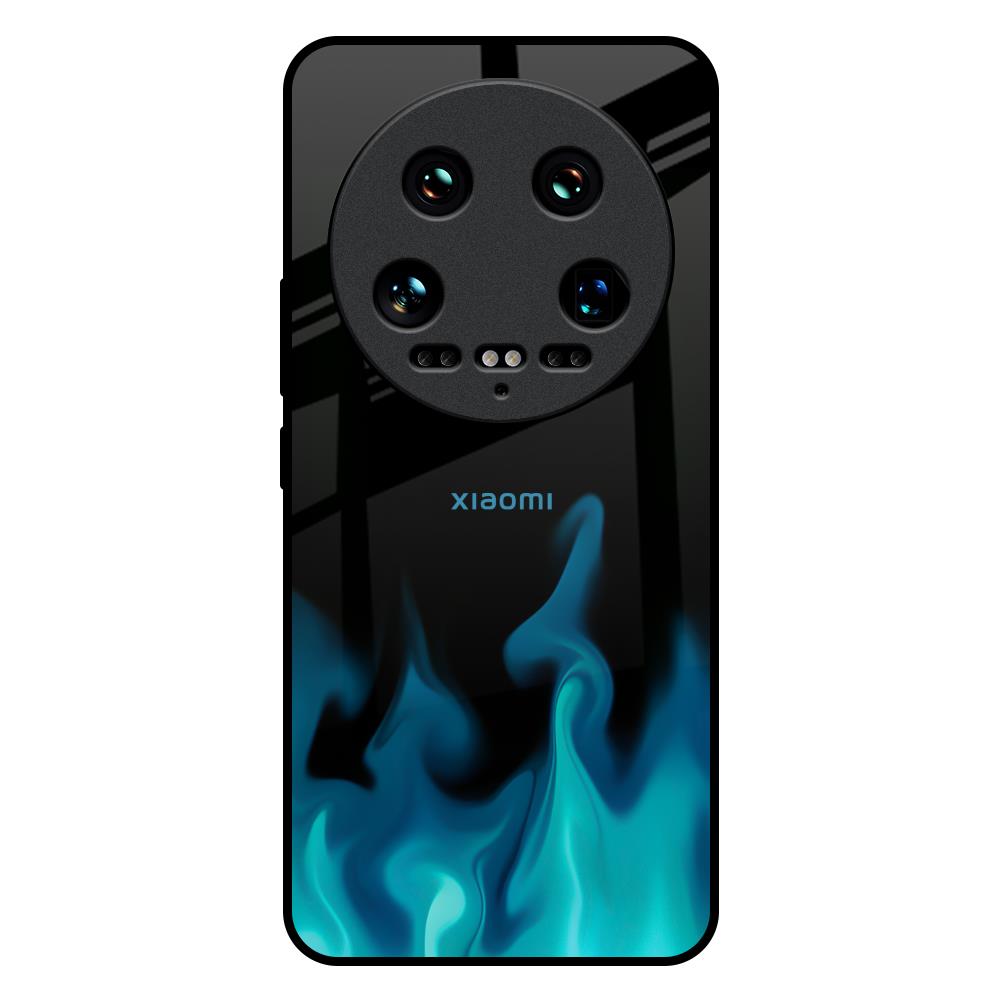 Teal Flames Mi 14 Ultra 5G Glass Back Cover Online