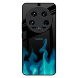 Teal Flames Mi 14 Ultra 5G Glass Back Cover Online
