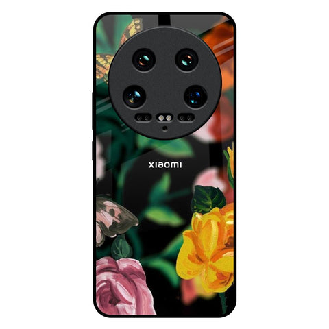 Flowers & Butterfly Mi 14 Ultra 5G Glass Back Cover Online