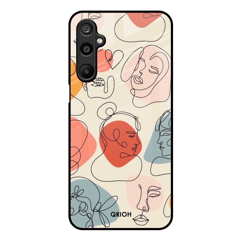 Abstract Faces Samsung Galaxy F16 5G Glass Back Cover Online