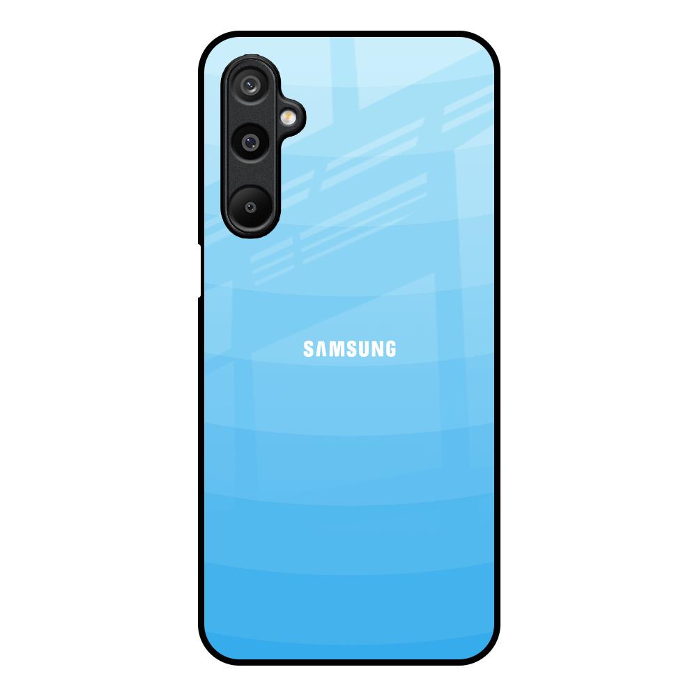 Wavy Blue Pattern Samsung Galaxy F16 5G Glass Back Cover Online