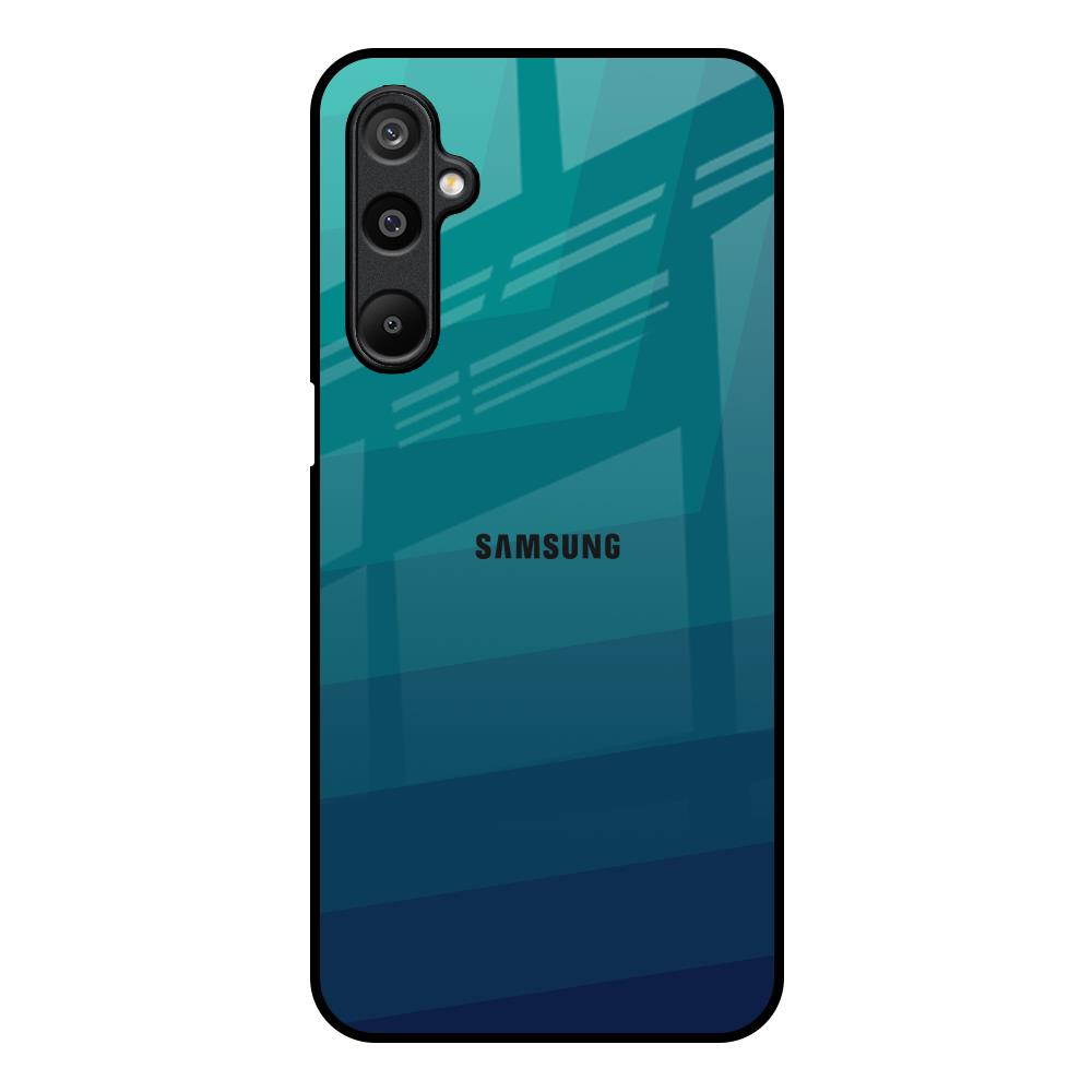 Green Triangle Pattern Samsung Galaxy F16 5G Glass Back Cover Online