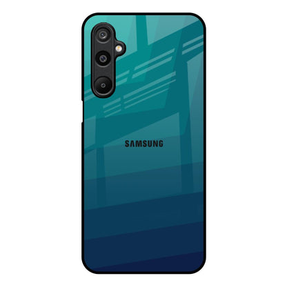 Green Triangle Pattern Samsung Galaxy F16 5G Glass Back Cover Online