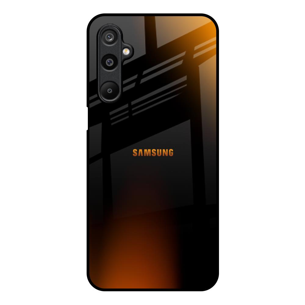 Orange Black Fusion Samsung Galaxy F16 5G Glass Back Cover Online