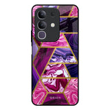 Electroplated Geometric Marble IQOO Z10x 5G Glass Back Cover Online