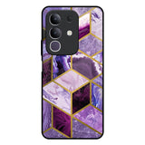Purple Rhombus Marble IQOO Z10x 5G Glass Back Cover Online
