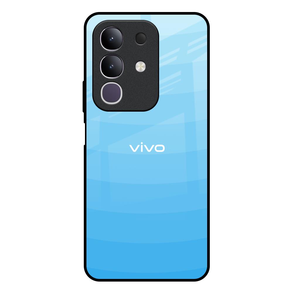 Wavy Blue Pattern IQOO Z10x 5G Glass Back Cover Online