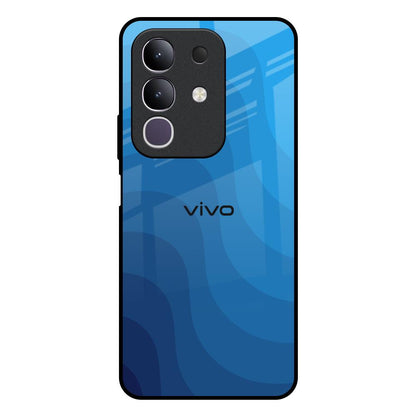 Blue Wave Abstract IQOO Z10x 5G Glass Back Cover Online