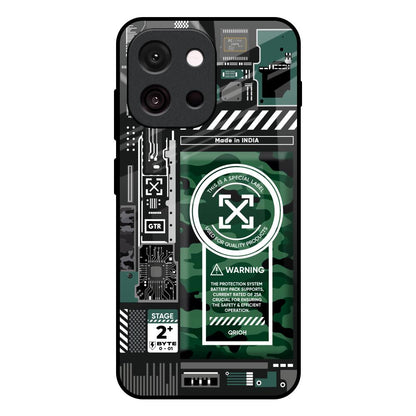 Green Camo Circuit OnePlus 13s 5G Glass Back Cover Online
