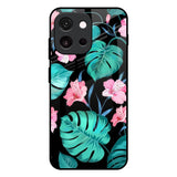 Tropical Leaves & Pink Flowers OnePlus 13s 5G Glass Back Cover Online