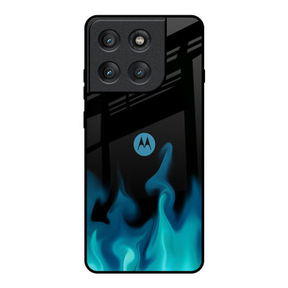 Teal Flames Motorola Edge 60 Pro Glass Back Cover Online