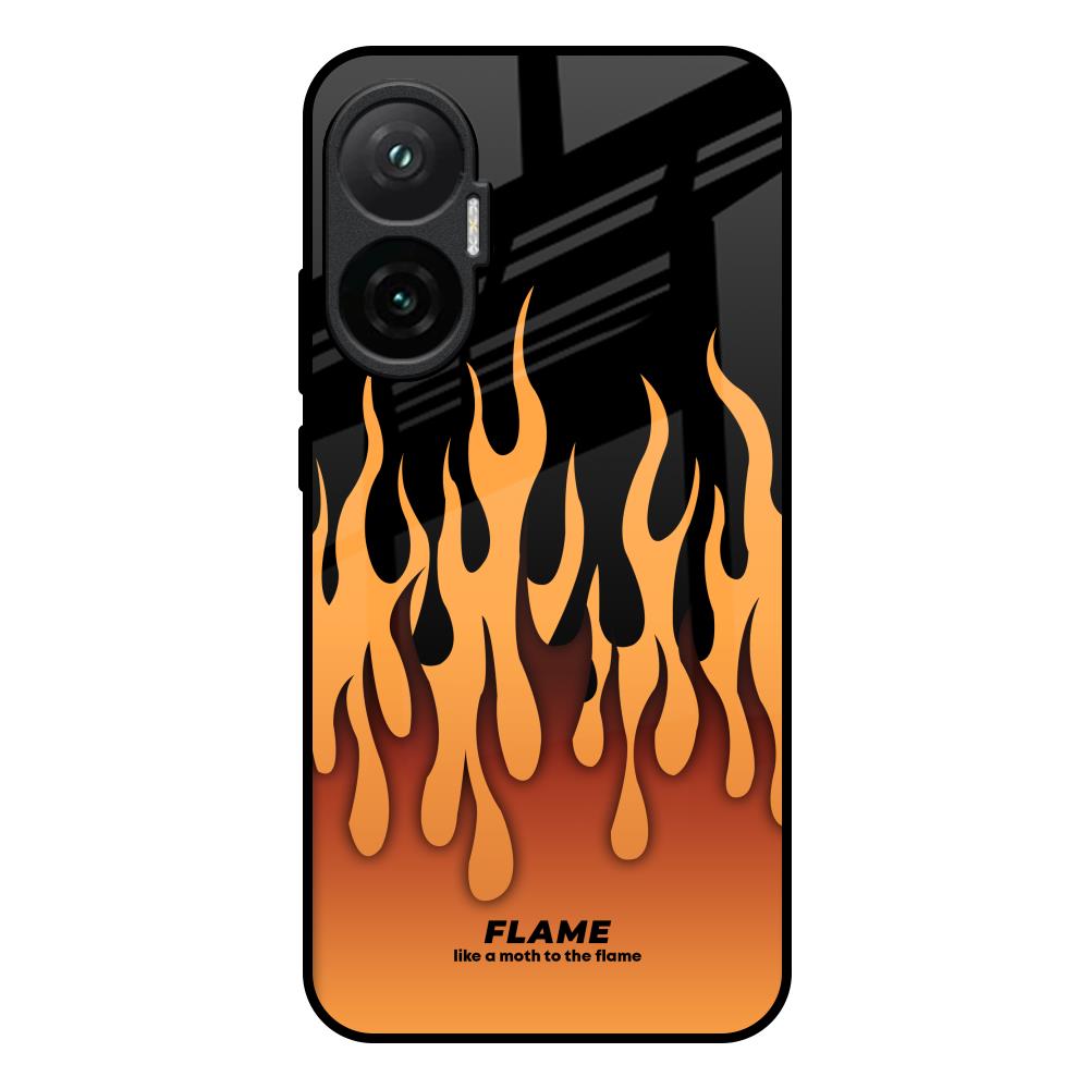 Fire Flame Poco F7 5G Glass Back Cover Online