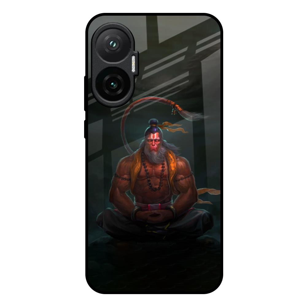 Lord Hanuman Animated Poco F7 5G Glass Back Cover Online
