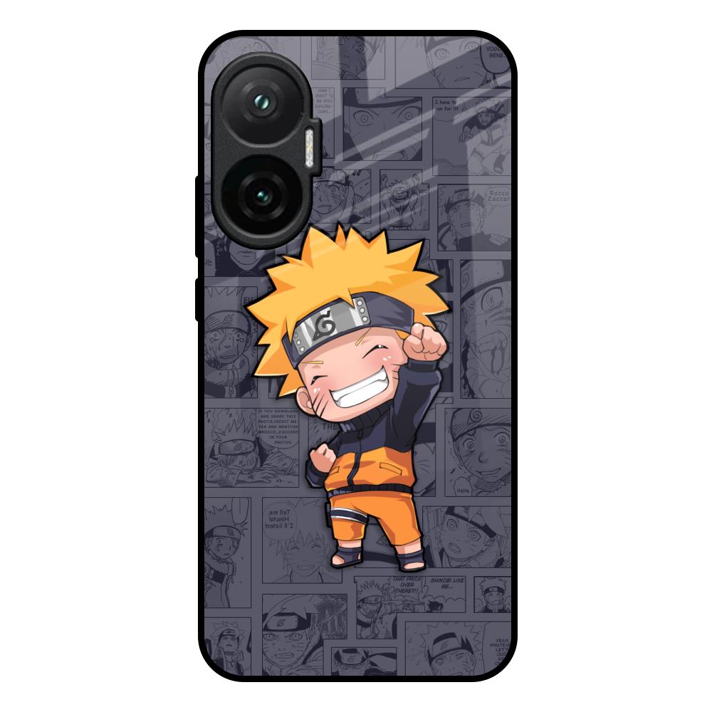 Orange Chubby Poco F7 5G Glass Back Cover Online