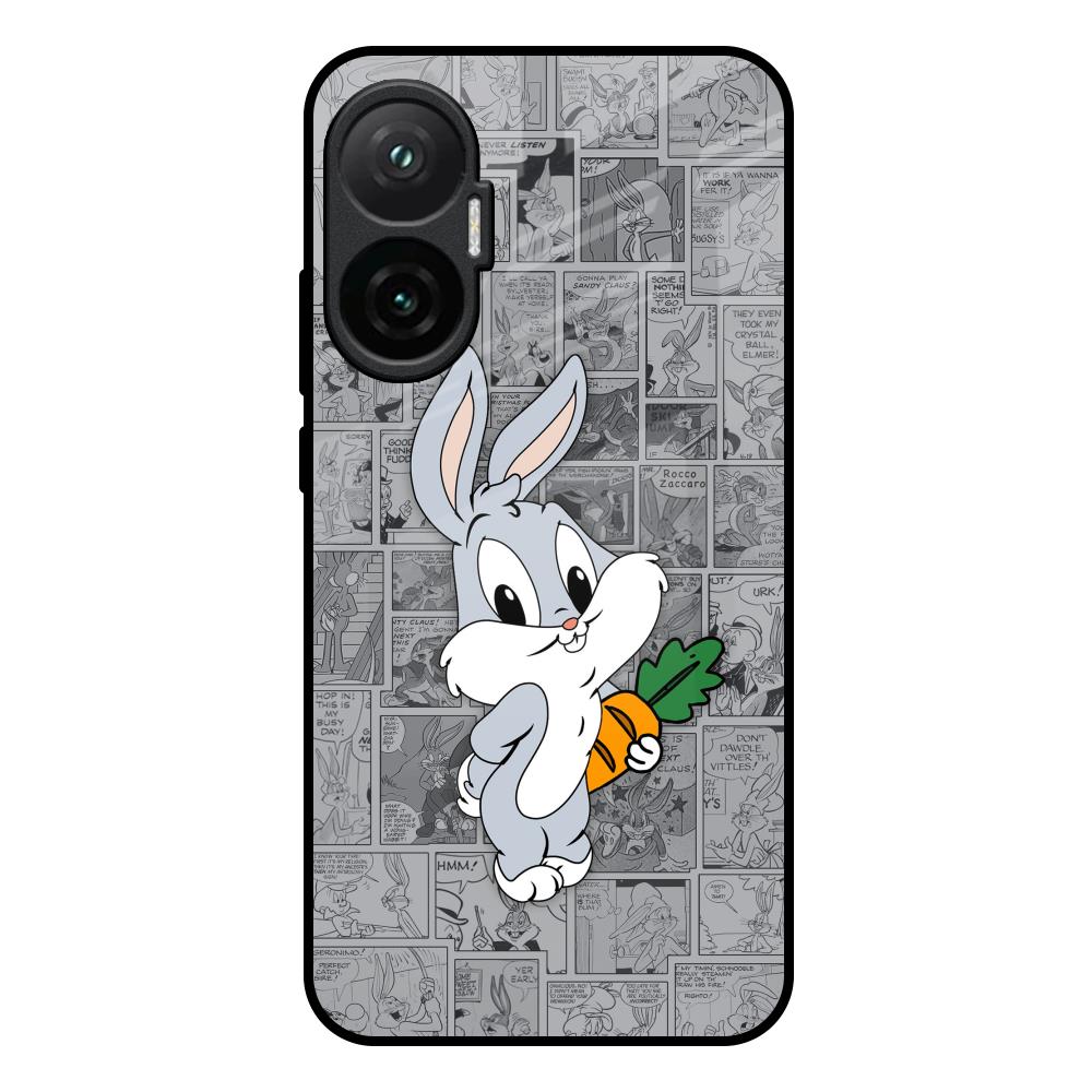 Cute Baby Bunny Poco F7 5G Glass Back Cover Online