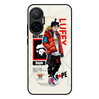 Bape Luffy Poco F7 5G Glass Back Cover Online