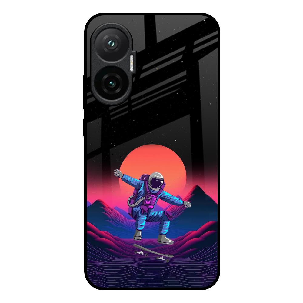 Retro Astronaut Poco F7 5G Glass Back Cover Online