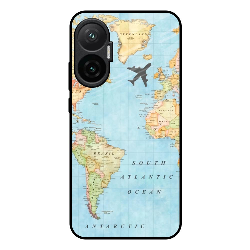 Travel Map Poco F7 5G Glass Back Cover Online