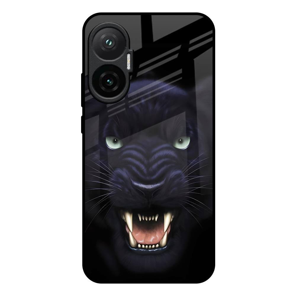 Angry Black Tiger Poco F7 5G Glass Back Cover Online
