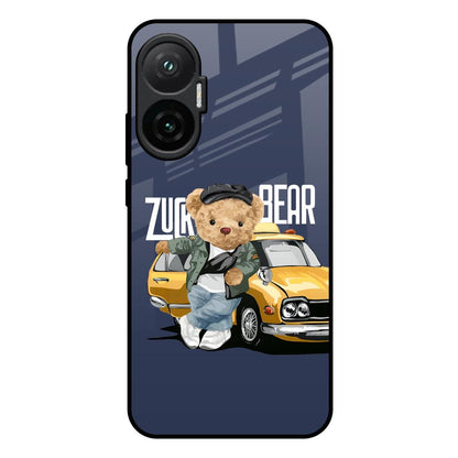 Adventurous Bear Poco F7 5G Glass Back Cover Online