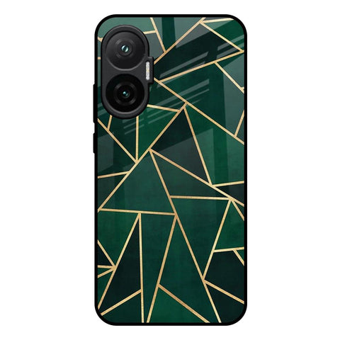 Abstract Green Poco F7 5G Glass Back Cover Online