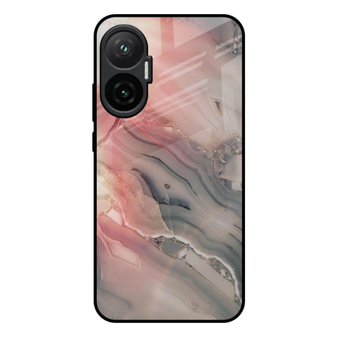 Pink And Grey Marble Poco F7 5G Glass Back Cover Online