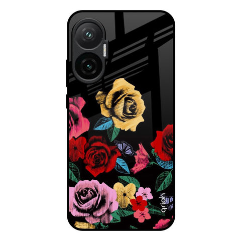 Floral Decorative Poco F7 5G Glass Back Cover Online