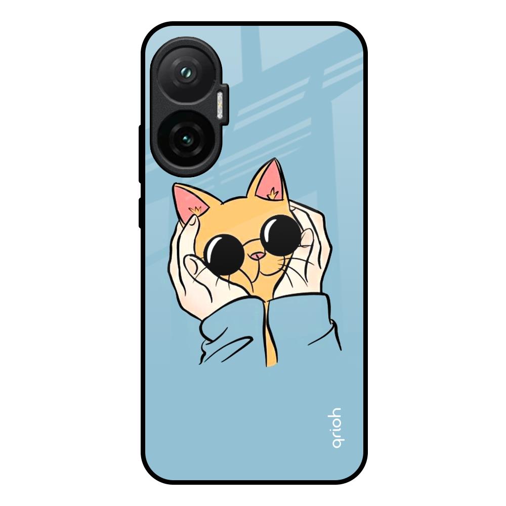 Adorable Cute Kitty Poco F7 5G Glass Back Cover Online