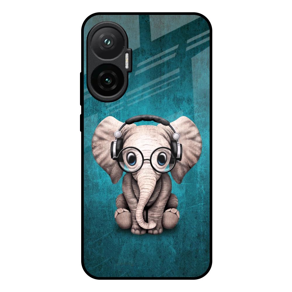 Adorable Baby Elephant Poco F7 5G Glass Back Cover Online