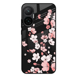 Black Cherry Blossom Poco F7 5G Glass Back Cover Online